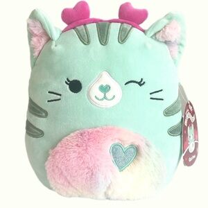 Squishmallows Mint and Pink Cat Plush Valentines Day Plush
